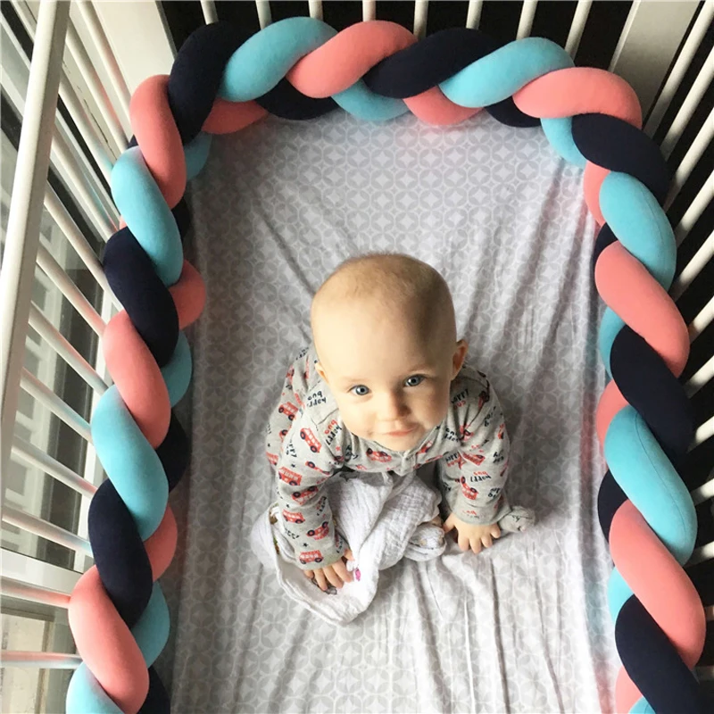 1M/2M/3M Giường Cũi Em Bé Bảo Vệ Nút Thắt Giường Cho Bé Ốp Lưng Dệt Vải Sang Trọng Trẻ Sơ Sinh Cũi Đệm dành Cho Bé Sơ Sinh VƯỜN Ươm Giường Ốp Lưng Trang Trí Phòng