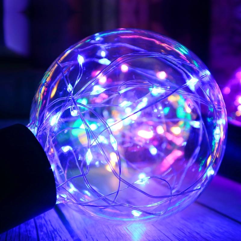 LED Edison String Nacht Glühbirne E27 110V 220V G95 Bunte Runde Globus Glas RGB Kupfer Draht Birne wohnkultur Urlaub Lampe