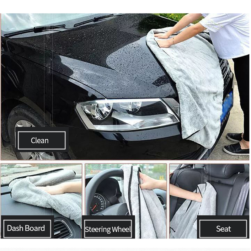 SEAMETAL-Serviette de voiture en microcarence, super absorbante, séchage rapide unique, accessoires de lavage de voiture