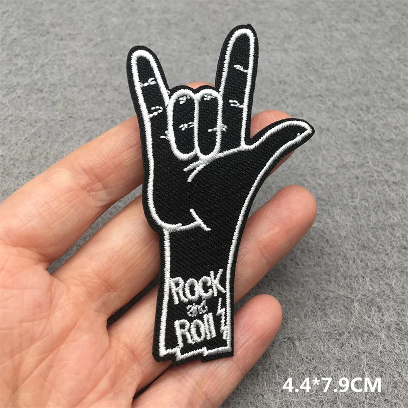 Ban Nhạc Rock Thêu Miếng Dán Trên Quần Áo Tự Làm Appliques Sọc Sắt Trên Miếng Dán Cho Quần Áo May Phù Hiệu PUNK Kim Loại Âm Nhạc