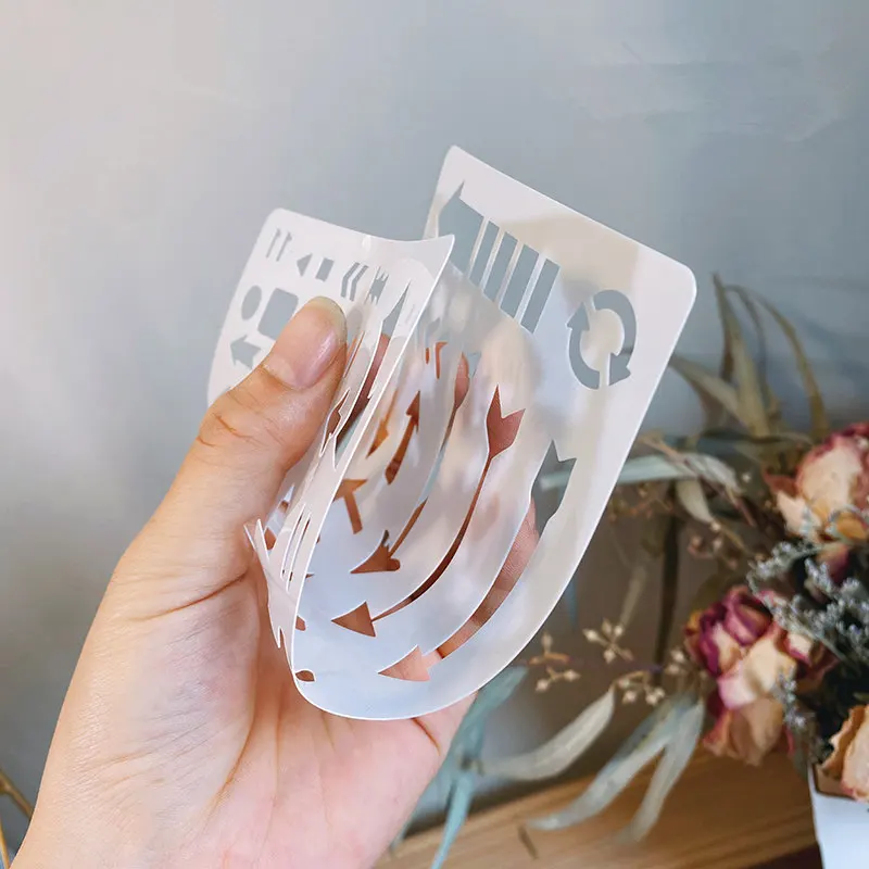 12 Chiếc Nhựa Có Thể Tái Sử Dụng Đạn Stencils Cho Tranh DIY Thêu Sò Nhật Ký Sổ Lưu Tạp Chí Bản Mẫu Trường Văn Phòng Phẩm Quà Tặng