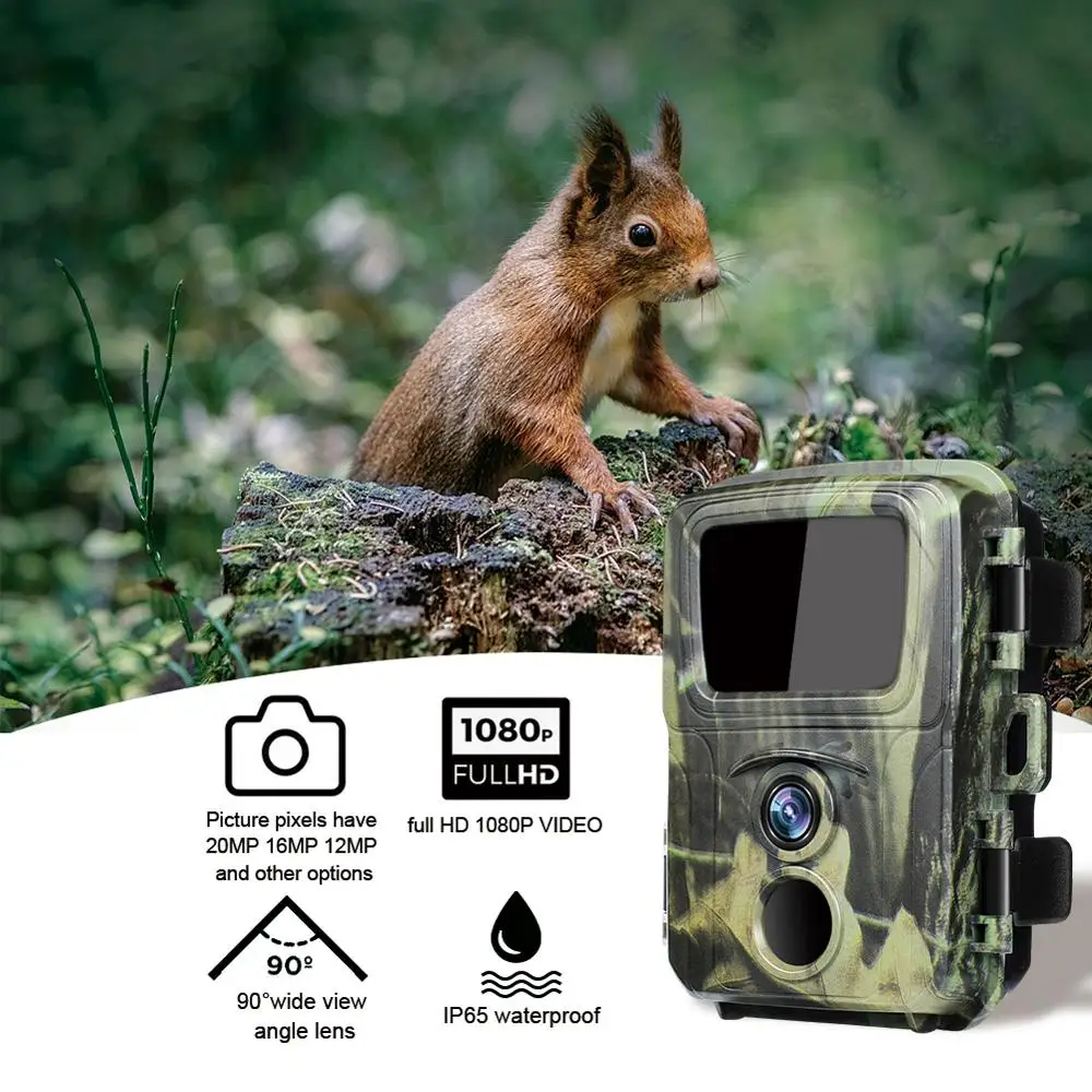 Mini cámara de caza de rastreo, cámara de cazador salvaje Mini600, 20MP, 1080P, cámaras de animales salvajes, visión nocturna, trampas fotográficas, vigilancia