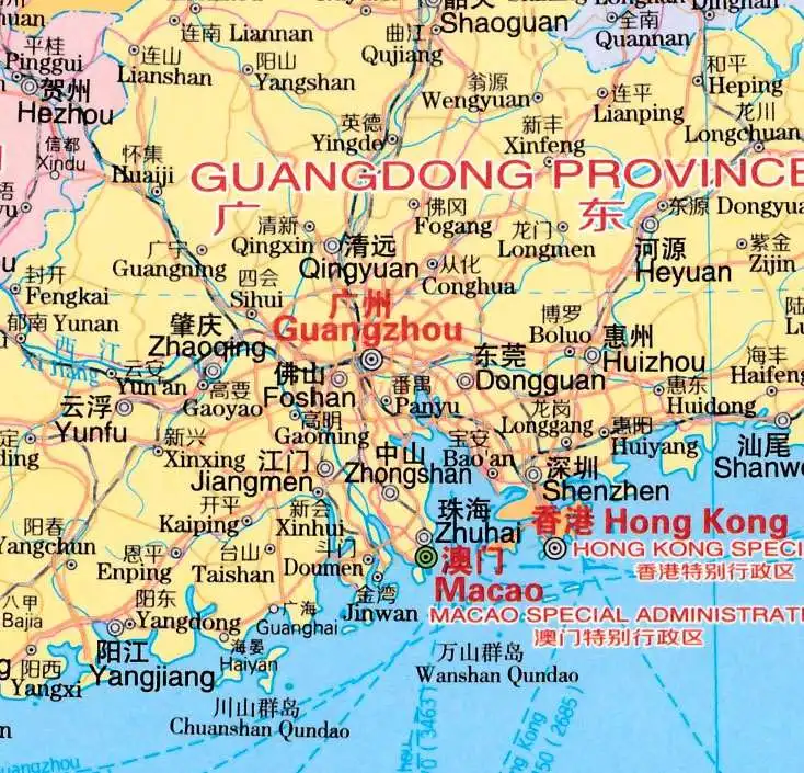 learning stationery Chinese map Chinese and English contrast Large scale Clear and easy to read Large size foldable