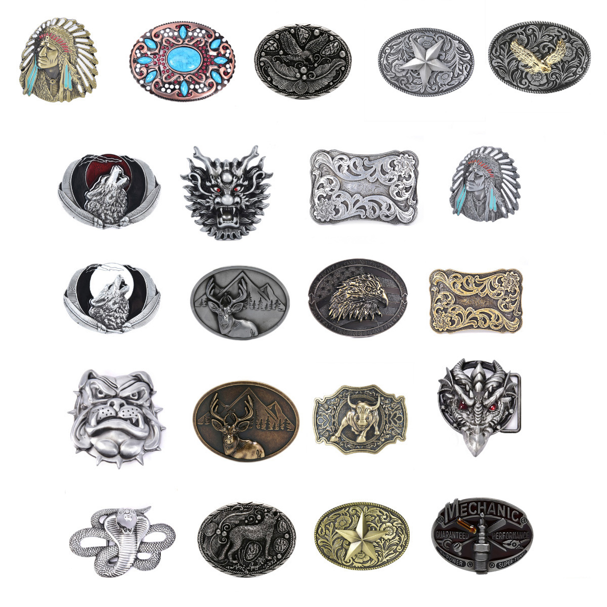 Luksusowy orzeł gwiazda z metalu fajne klamry do paska dla mężczyzny Unisex moda zachodnia klamra kowbojska kowbojska klamra Paracord 1 szt