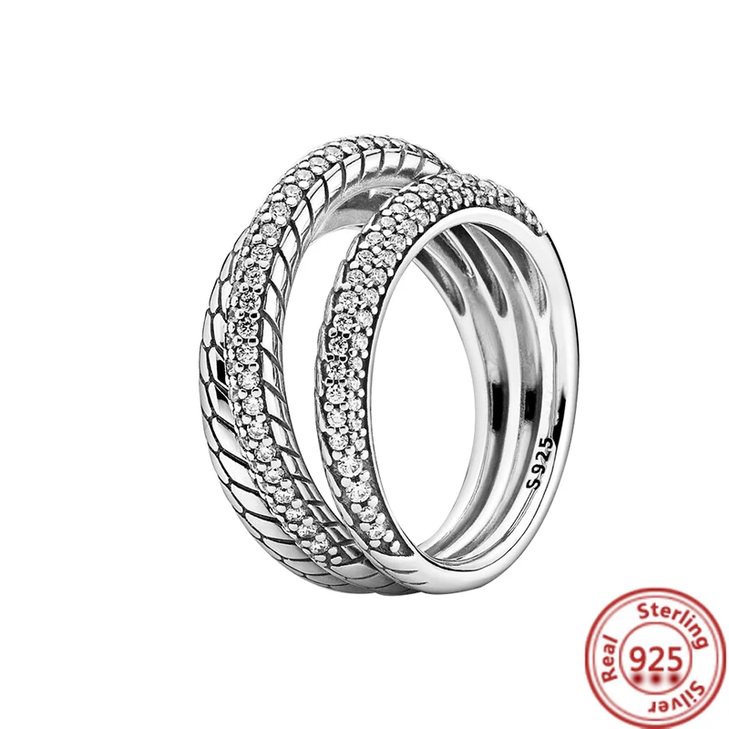 Classico 100% argento sterling 925 principessa tiara corona scintillante amore cuore CZ Pantaro anelli donne gioielli di fidanzamento anniversario