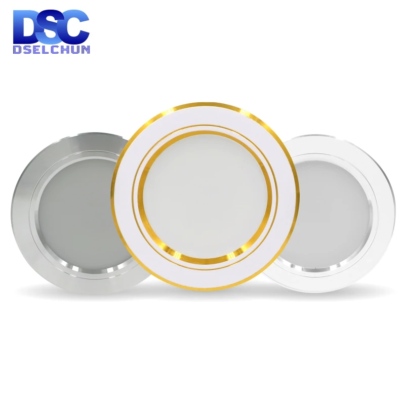 Luces empotrables Led de 220v, luz de techo Led de 5W, 9W, 12W, luz empotrable, Panel de luz Led redondo, 15W, 18W, foco LED, iluminación interior