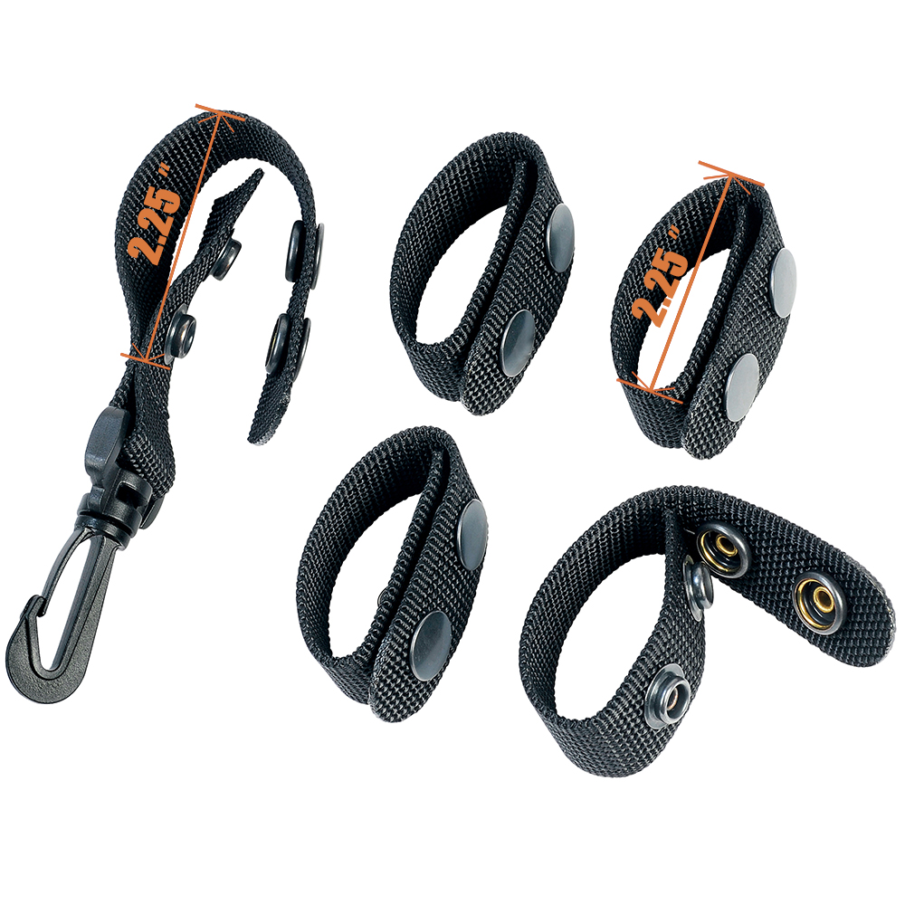 Duty Belt Keeper with Double Snaps(Set of 4) +1 Keeper With Strong Plastic Key Clip(1 Pack)for 2"and 2¼" Wide Belt Security Tact