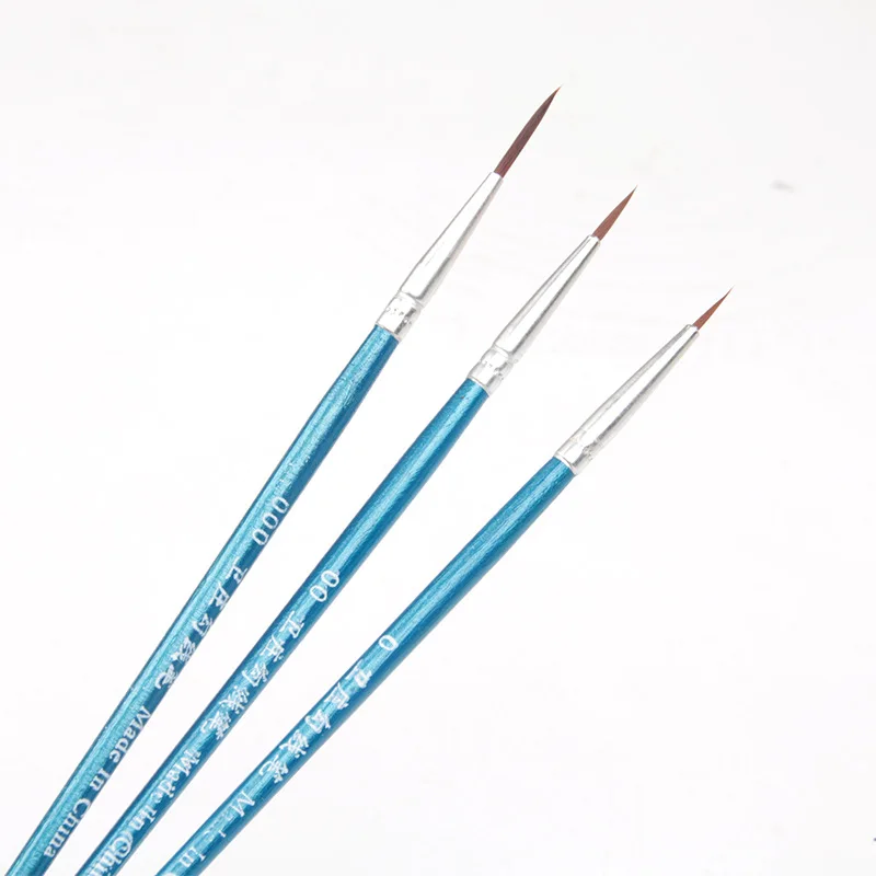 10 Chiếc Mịn Mỏng Móc Dây Chuyền Bút Vẽ Nghệ Thuật Bút Sơn Chổi Nylon Nghệ Thuật Tiếp Liệu Kích Thước Tranh 0 00 000