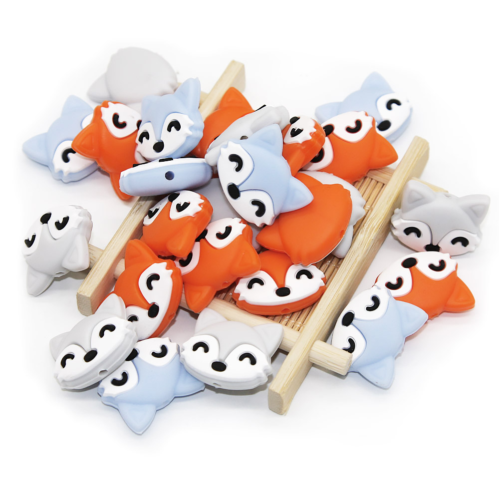 Cute-idea 5 Stück Silikon-Beißring-Perlen, Koala-Elefant, Tier, kaubare Perlen, DIY-Schnullerketten, Zubehör, BPA-frei, Babyartikel