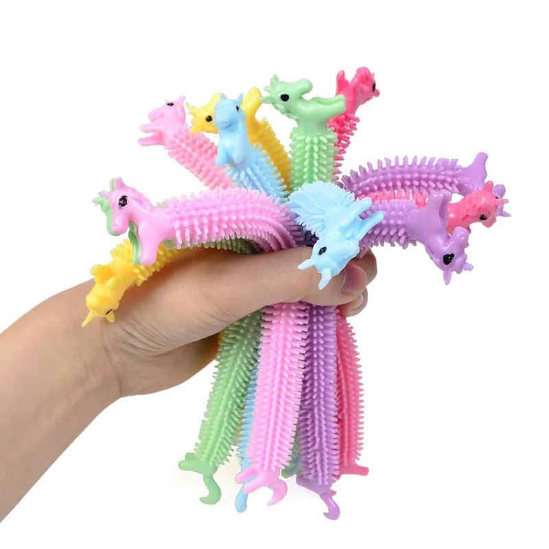 3/6pcs หนอนก๋วยเตี๋ยวยืด TPR เชือกป้องกันความเครียดของเล่น String Fidget ออทิสติก Vent ของเล่น Squishy สําหรับเด็กคริสต์มาสของขวัญ