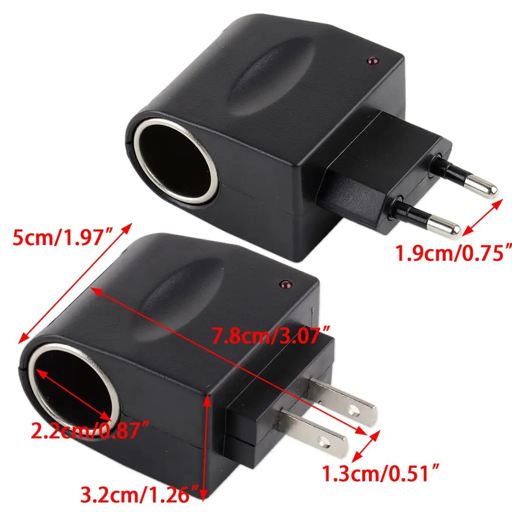 Hộ Gia Đình Sạc Xe Hơi Xì Gà Lửa 110V-220V AC Sang 12V DC Điện Tự Động Chuyển Đổi Adapter Ổ Cắm
