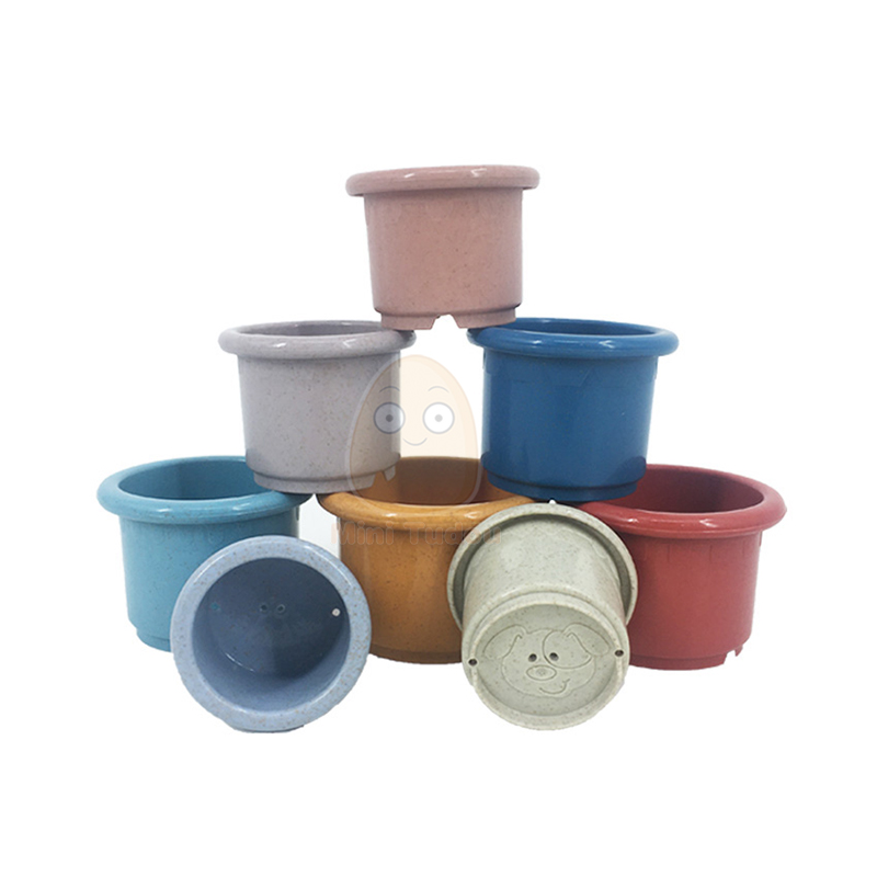 Babyspeelgoed Stapelbeker Tarwestro Zandloper Milieu Vouwtoren Bad Speelwaterset Vroeg educatief speelgoed voor baby's