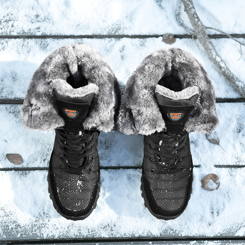 Botas de neve de inverno dos homens super quentes botas de caminhada de alta qualidade à prova dwaterproof água couro alta superior tamanho grande botas masculinas tênis ao ar livre