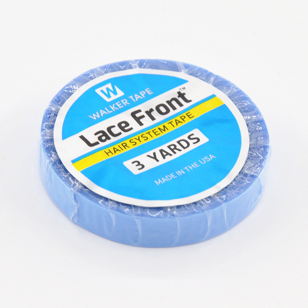 Cinta adhesiva de doble cara para extensión de cabello, cinta de encaje frontal azul de 0,8 cm, para tupé, peluca de encaje