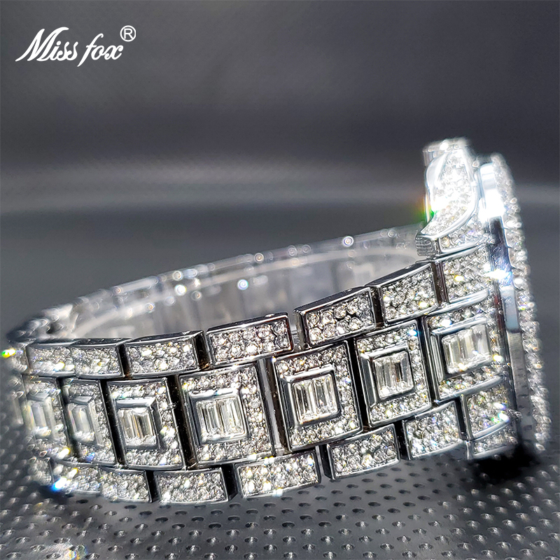 MISSFOX-reloj con diamantes para pareja, cronógrafo de marca de lujo para amantes, con fecha automática, envío directo, nuevo