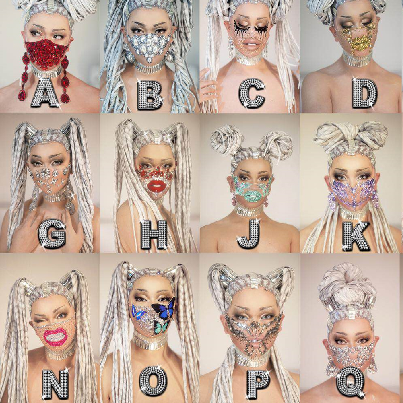 Zimo-Rhinestone Máscara De Boca De Cristal, Engraçado Prop, Acessórios De Palco, Cantor Personalizado, Designer De Máscara, Festa De Natal