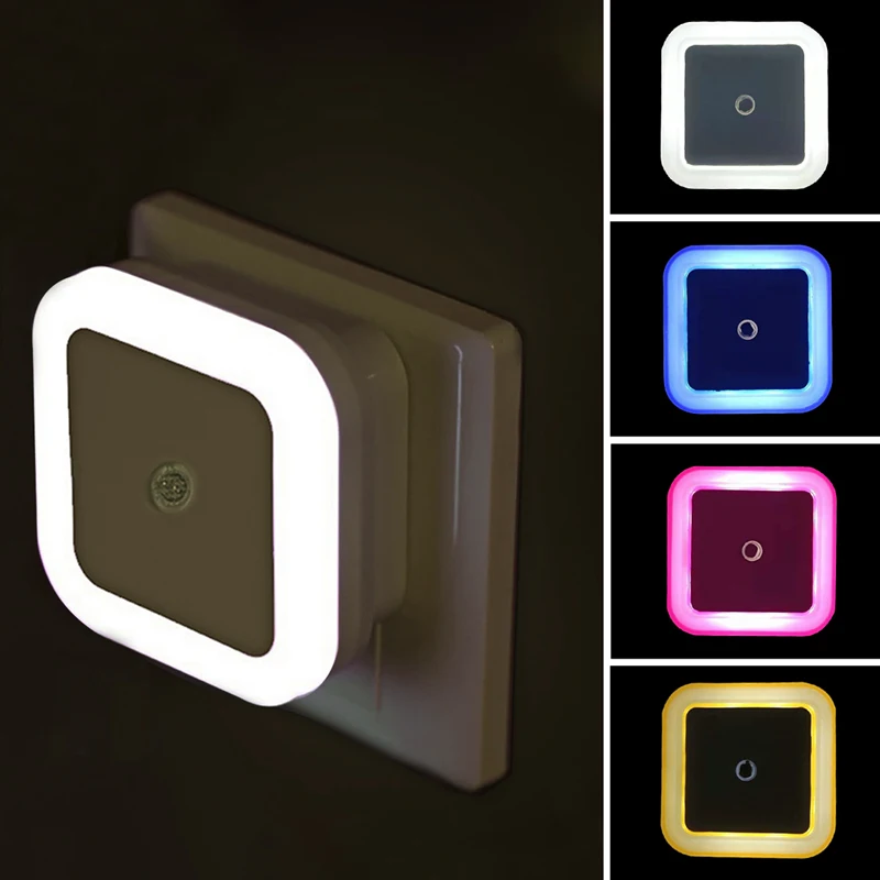 Luz LED nocturna enchufable UE EE. UU. con Sensor de iluminación, Control, ahorro de energía, luz de noche para niños, lámpara de pared para inodoro para dormitorio y hogar