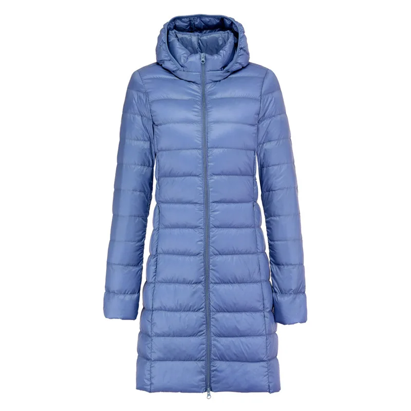 Chaqueta larga de plumón para mujer, abrigo grueso ultraligero con capucha, desmontable, talla grande 7xl, para invierno