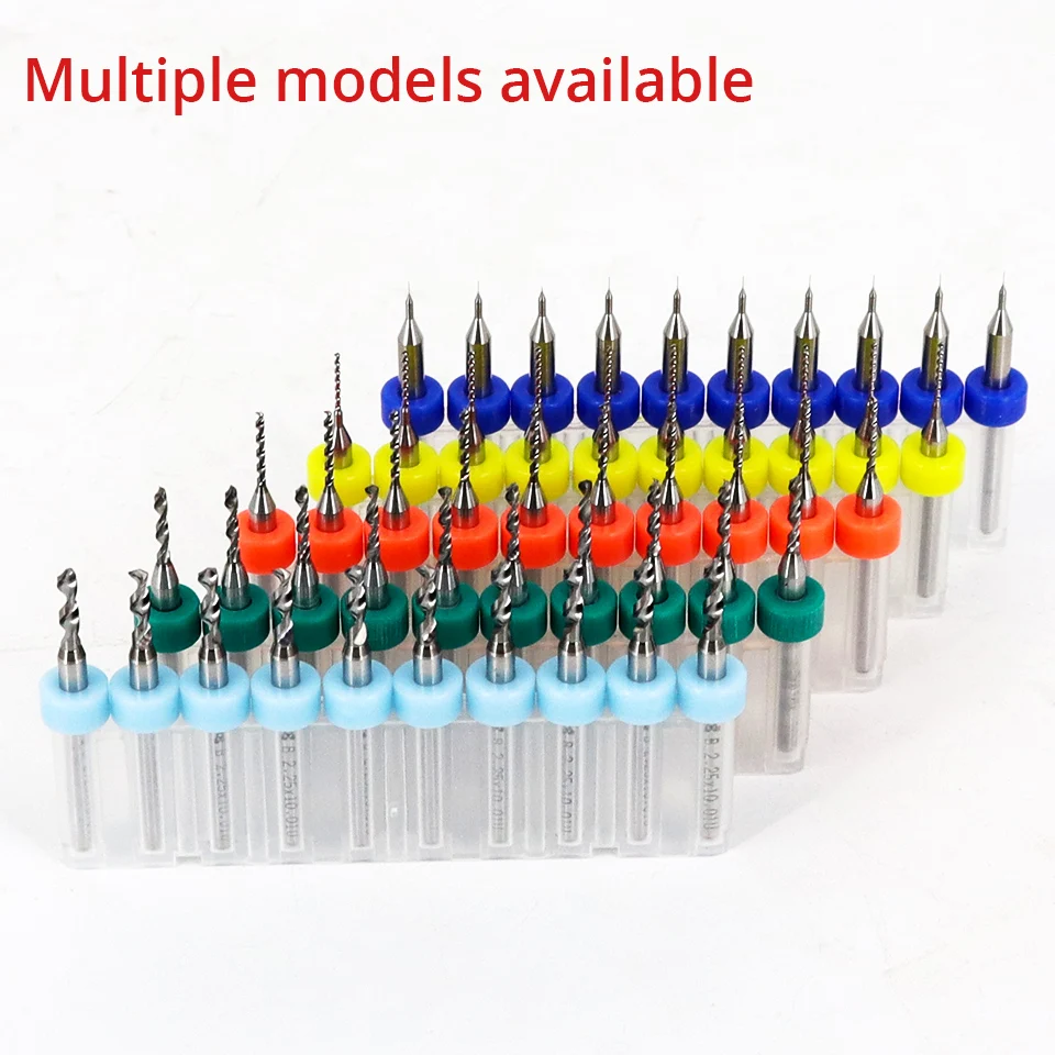10 Cái/lốc 3.175 Vỏ Carbide PCB Khoan Cho In Bảng Mạch Mini CNC Khoan Bit Bộ Micro Khắc Endmill 1Mm 2Mm
