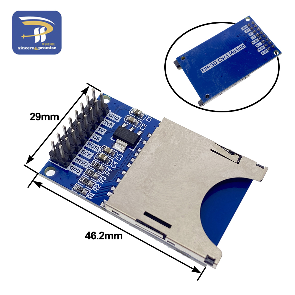 Tarjeta Micro SD Mini módulo lector de tarjetas TF interfaces SPI con chip convertidor de nivel 5V/3,3 V para Arduino KIT DIY