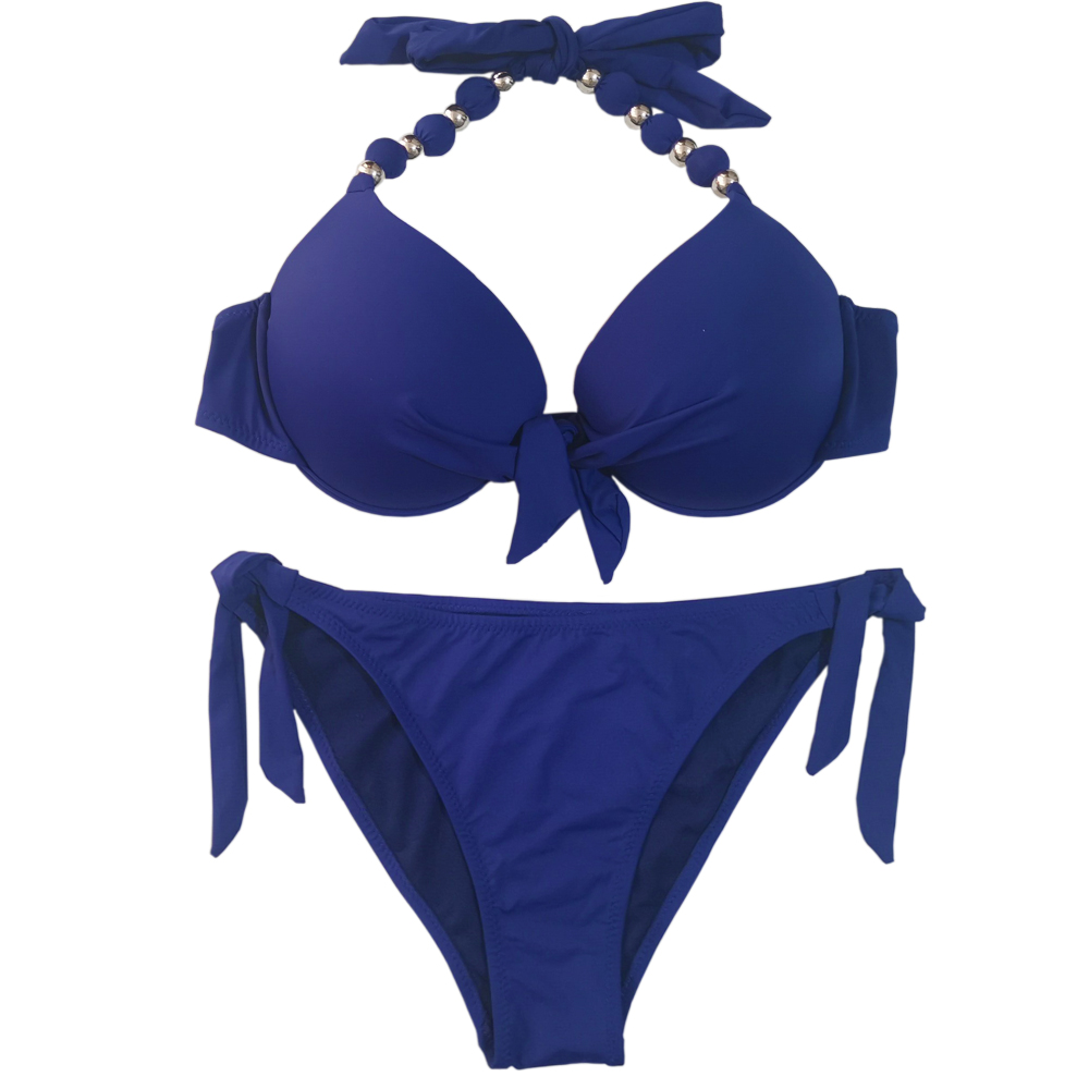 Oferta de Bikini EONAR para mujer, traje de baño de talla combinada, conjuntos de Bikini estilo Push Up, trajes de baño brasileños, traje de baño de talla grande para mujer XXL
