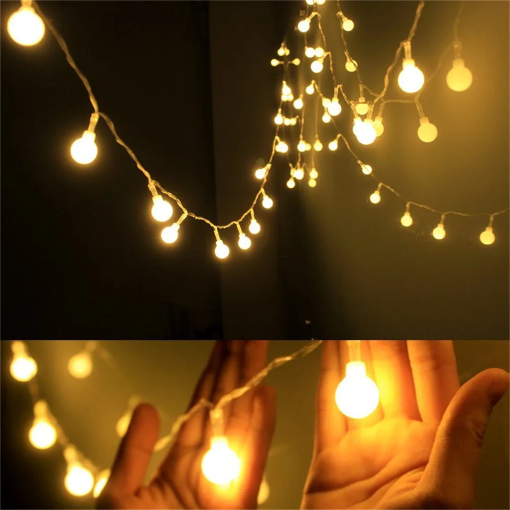 Holiday Light Chain Ball LED String Lighting 3M 5 m10m USB Lamp Bulb Light String impermeabile Outdoor Wedding Christmas Led String