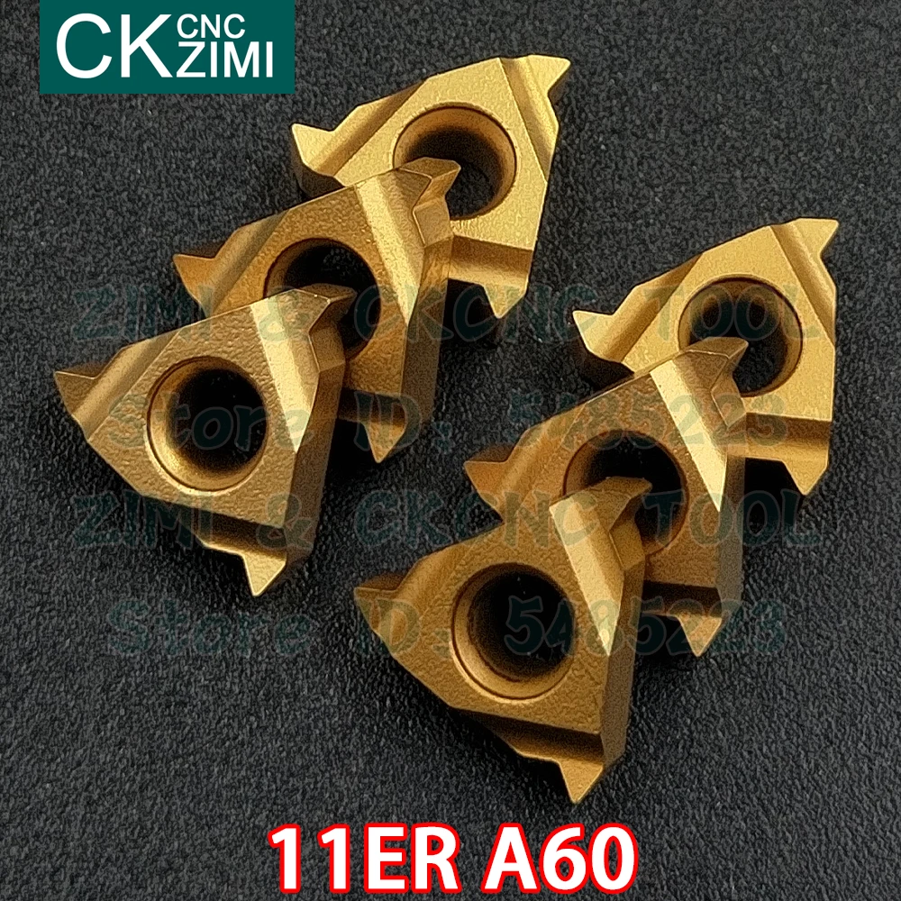 11ER A60 Alat Sisipan Benang Eksternal Sisipan Karbida Alat Ulir CNC Alat Pemotong Putar Bubut Logam 11ER A 60 untuk Baja