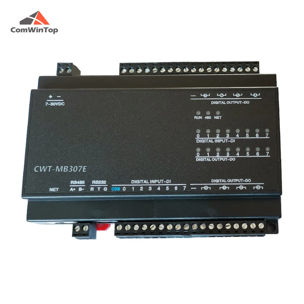 CWT-MB307E 8DI+8DO RS485 RS232 Ethernet Modbus Rtu com montagem em trilho DIN