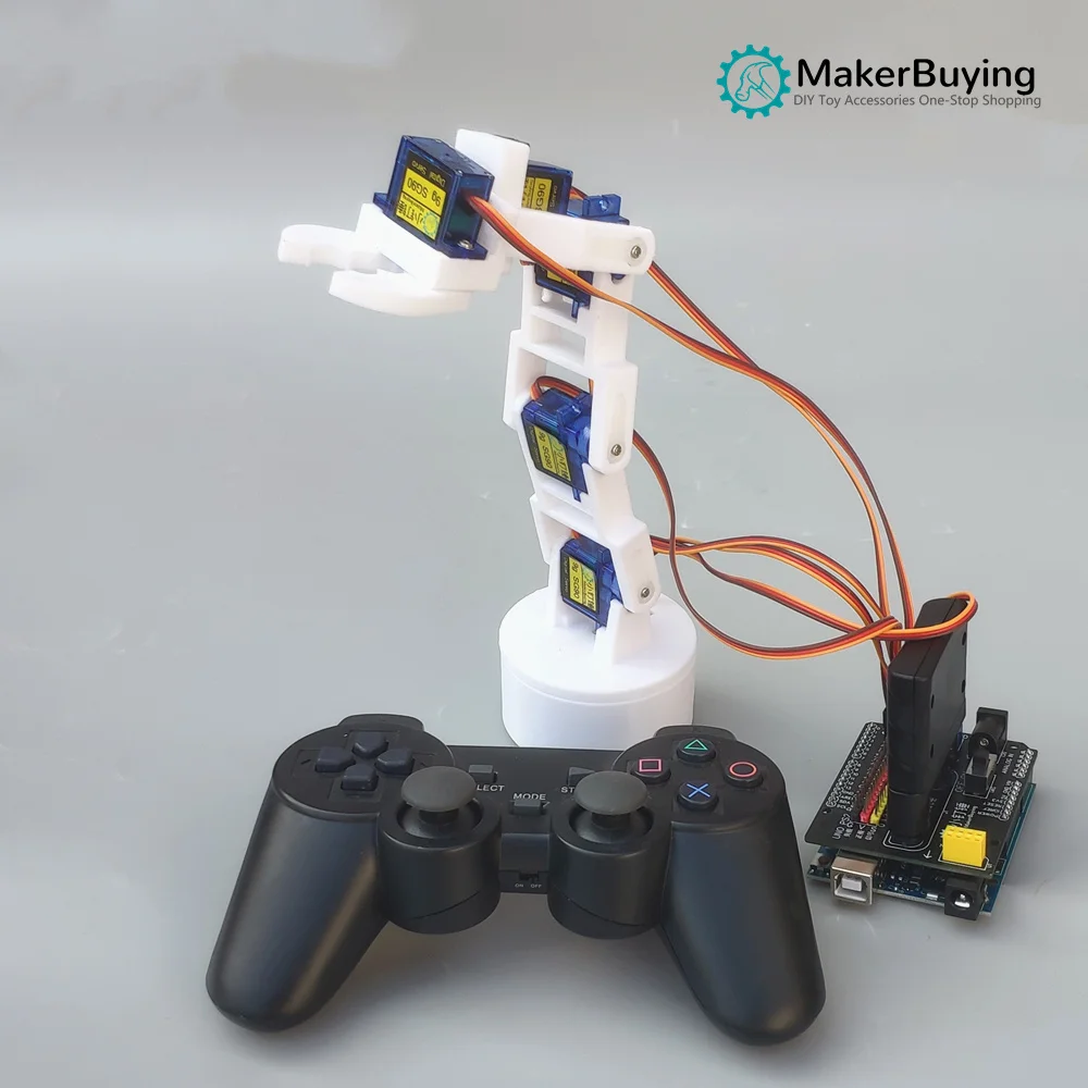 PS2 Điều Khiển Từ Xa 6DOF 3D In Hình Cánh Tay Robot Bộ Cho Arduino Điều Khiển Học Bộ DIY