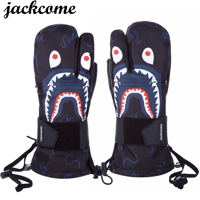 Luvas de esqui com design interno de cinco dedos, luvas de snowboard impermeáveis de inverno para esportes de esqui na neve ao ar livre