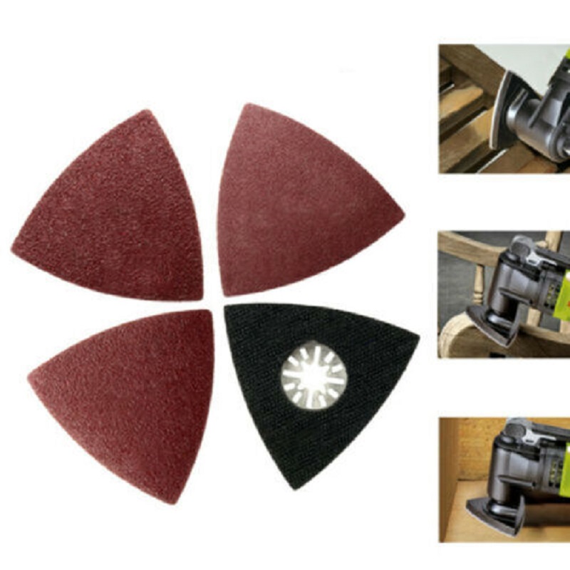 Set di carta vetrata oscillante triangolare da 31 pezzi con tampone abrasivo triangolare con gancio ad anello 80/ 120/ 180/ 240/ 320/ 40 grana per Mult