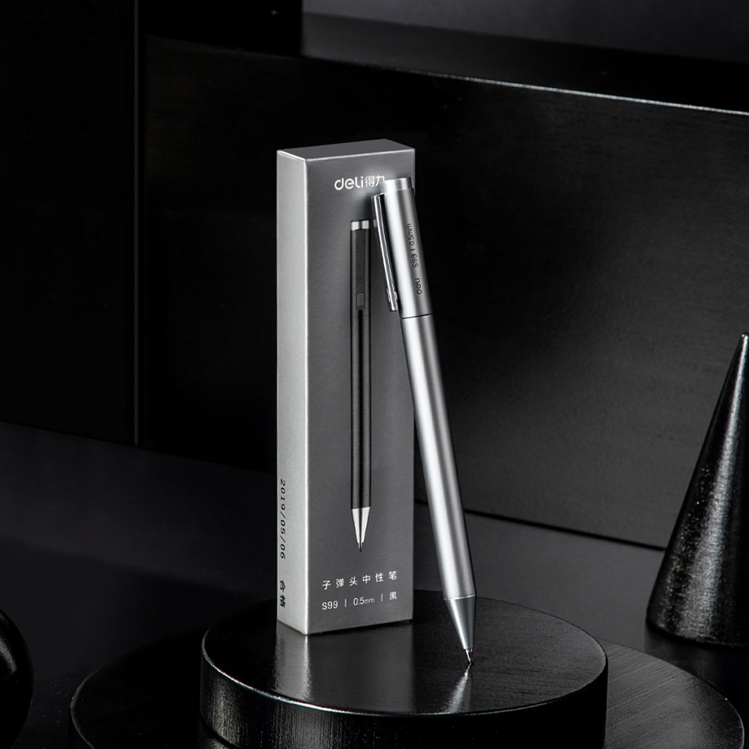 Xiaomi Deli Kim Loại Bút Gel Tháp Bóng Lăn Cổ Thụ Caneta Ручка Bi 0.5MM Ký Bút Cho Sinh Viên Văn Phòng Kinh Doanh Đứng Yên Tiếp Liệu