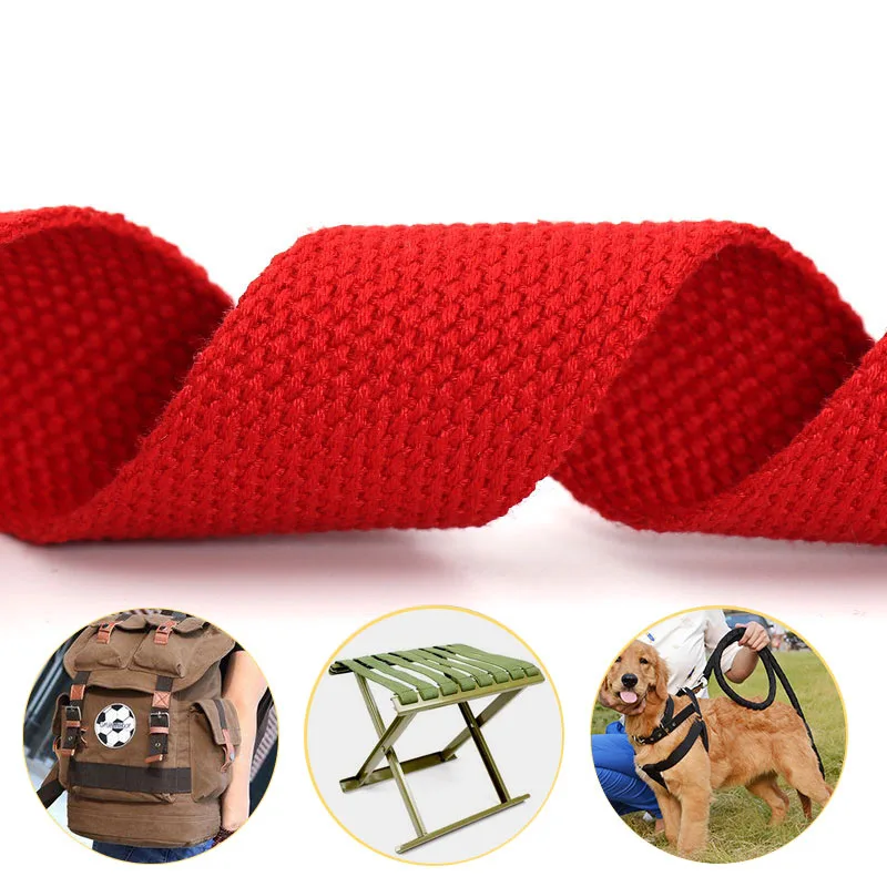 ใหม่ 5 เมตร 32 มม.ผ้าใบริบบิ้นเข็มขัดผ้าฝ้าย Webbing ผ้าใบ Webbing กระเป๋าเป้สะพายหลังสายรัดเย็บกระเป๋าเข็มขัดอุปกรณ์เสริม