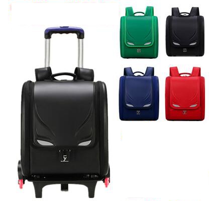 Mochila escolar japonesa con ruedas para niños, mochila con ruedas, mochila ortopédica para niños, PU
