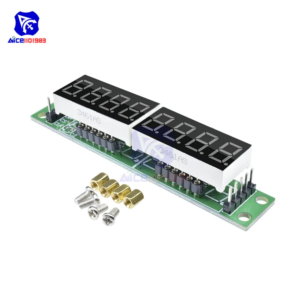 Diymore max7219 módulo de controle de exibição de tubo led de 8 dígitos para arduino 3.3v 5v microcontrolador driver serial de 7 segmentos