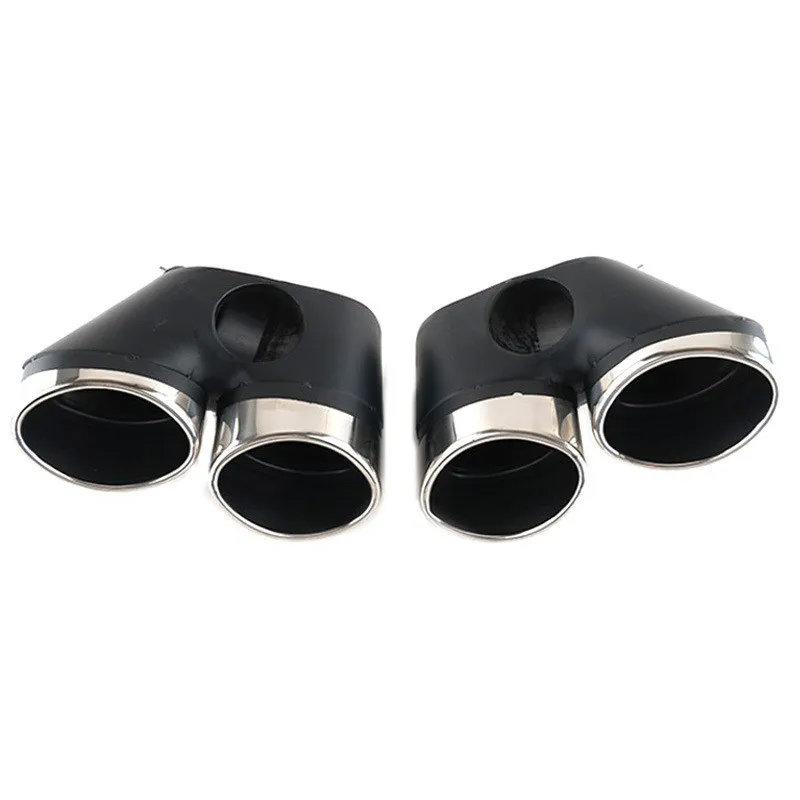 1 Pasang Ujung Knalpot Hitam Suku Cadang Aksesori Mobil untuk Me-RSV B-Enz W211 E240 E260 E280 Sistem Knalpot Ujung Belakang Diffuser Mobil