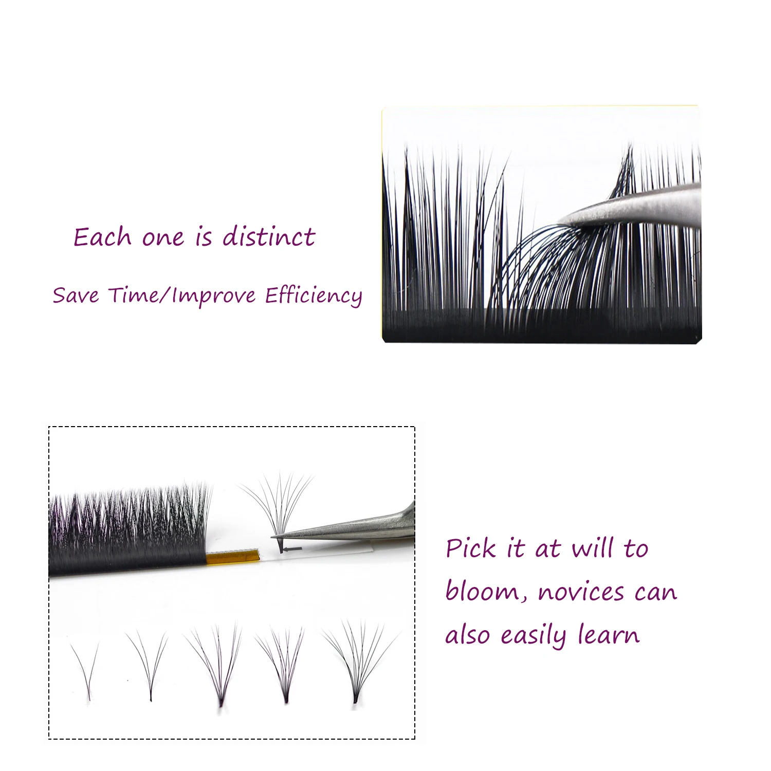 TDANCE EasyพัดลมขนตาBloom Eyelash Extensionความหนา 0.05 0.07 AustomaticดอกFastพัดลมSelf-ทำแฟนVolume Lashes