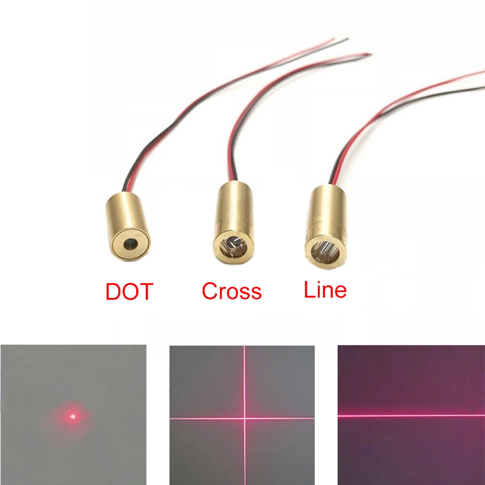 5V Cross Line Dot MINI 650nm 5mW 9mm Red Laser Head Laser Positioning Lamp Semiconductor Laser LED LD Module