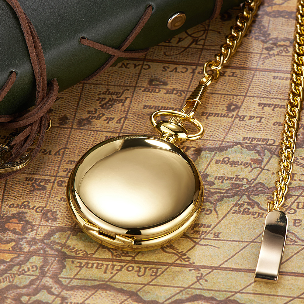 Reloj de bolsillo mecánico de acero inoxidable para hombre, esfera con mecanismo al descubierto informal a la moda, relojes de cadena Fob mecánicos de cuerda a mano dorados de lujo para hombre