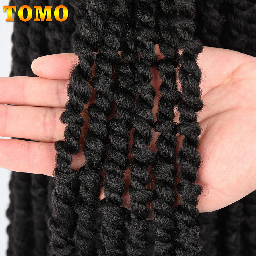 Tomo 12 18 24 polegadas paixão torção cabelo pré-torcido paixão torções tranças de crochê pré-loop trança sintética extensões de cabelo