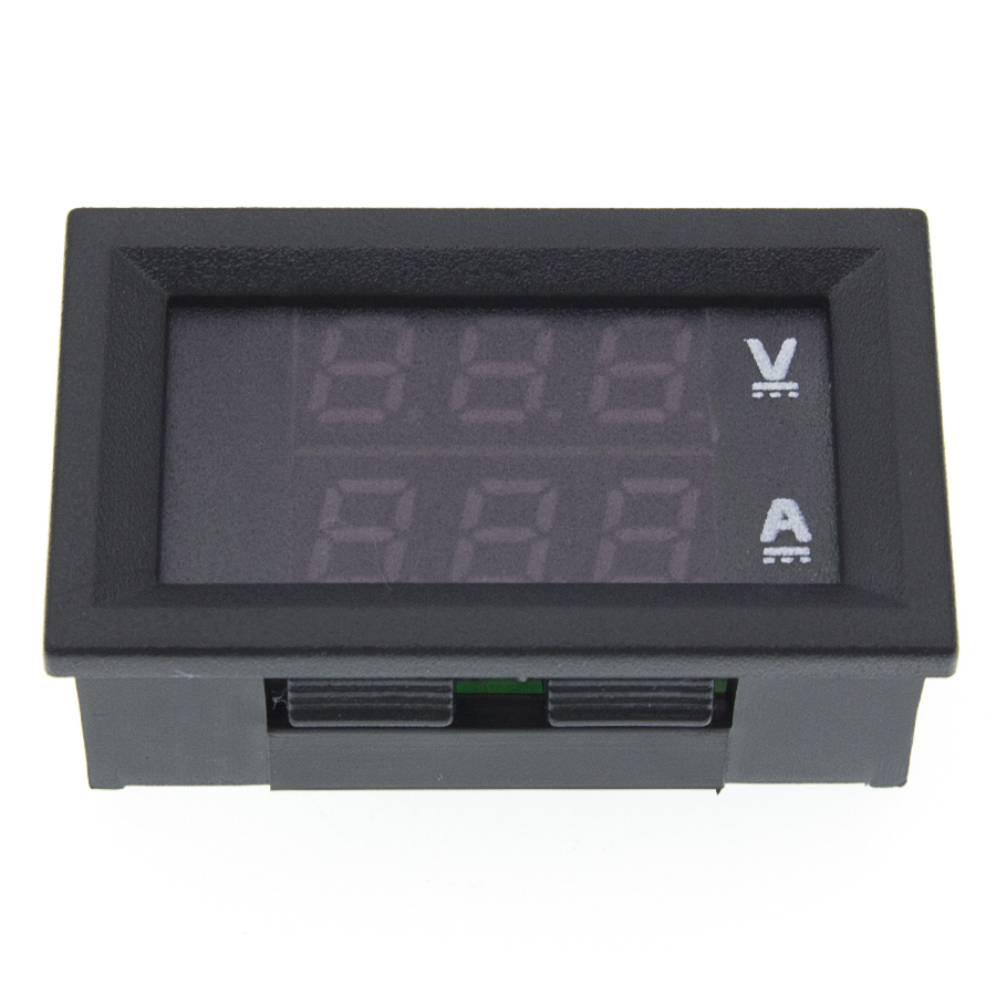 DC 0-100V 10A Digital Voltmeter Ammeter Dual Display Voltage Detector Current Meter Panel Amp Volt Gauge 0.28" Red Blue LED
