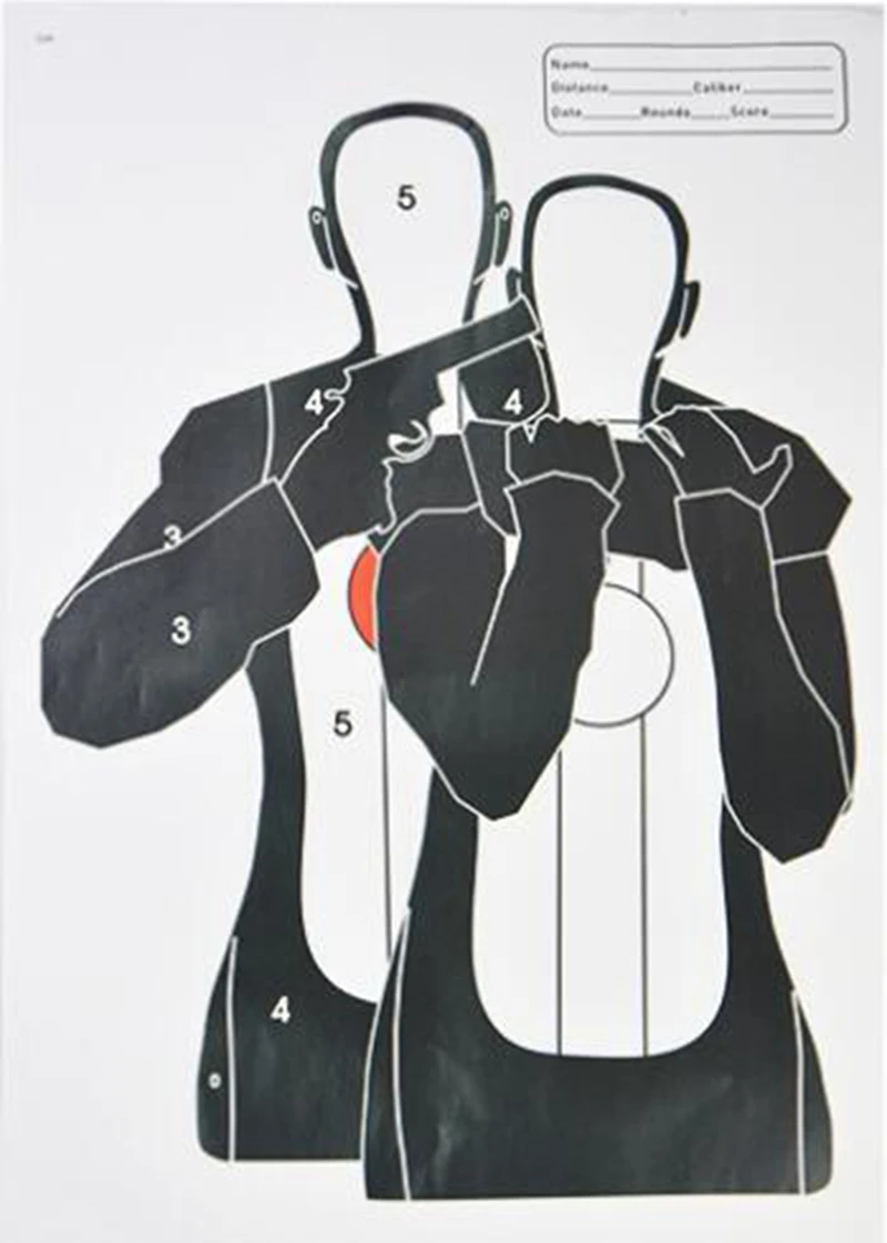 1 pz Bersaglio da tiro Carta 45x32 cm Campo di tiro Bersagli silhouette di carta - per armi da fuoco, pistole, fucili, pistola, pistole BB, pistola ad aria compressa