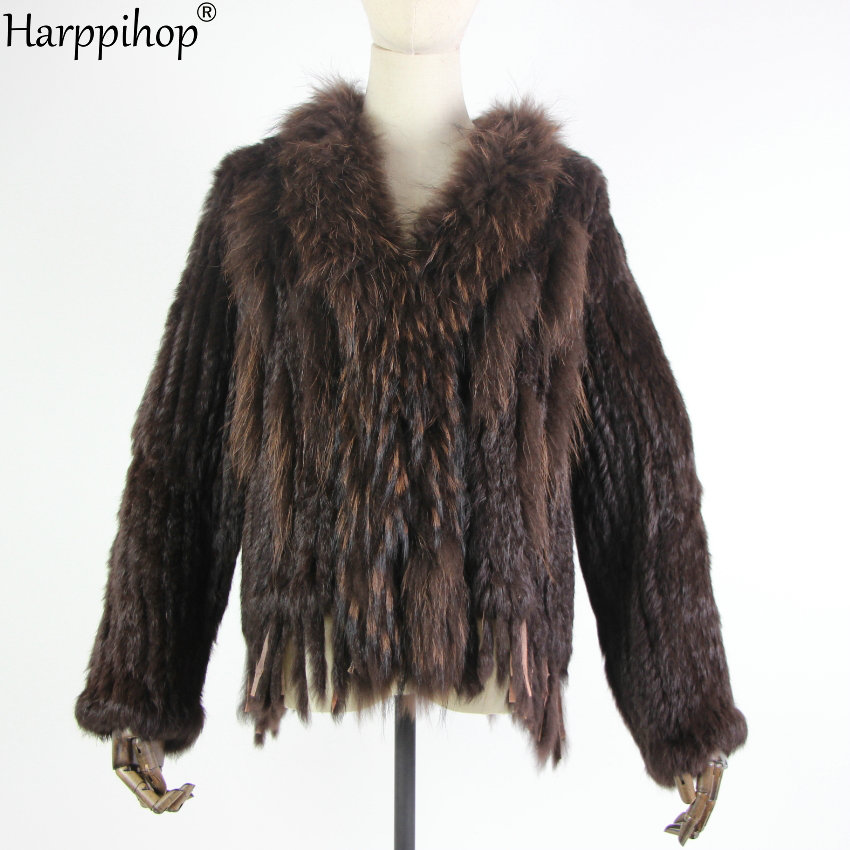 新しい本物のニット女性のウサギの毛皮の襟のコートジャケットトレンチ生き抜くパーカー毛皮のコートタッセル 18 色