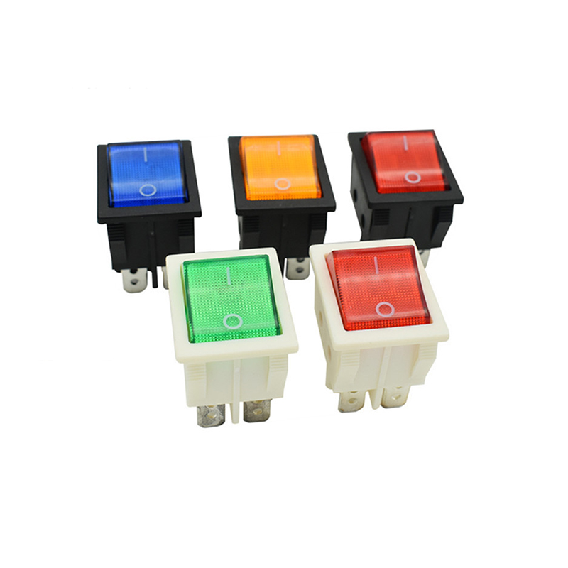 30A 250V 4 6-pinowy przełącznik kołyskowy ON-OFF do łodzi Sterling Silver Styki KCD4 Wyłącznik zasilania ze wskaźnikiem LED 30A/250V 25*31MM