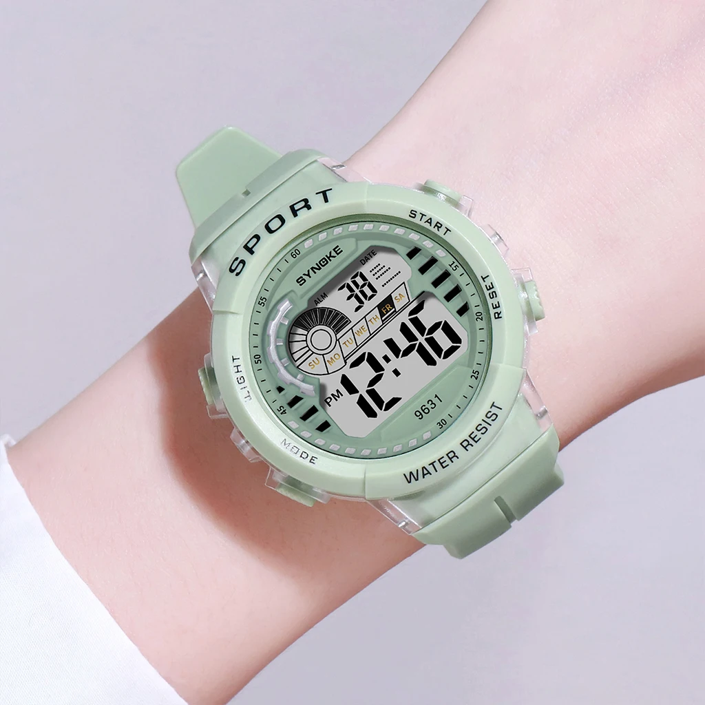 SYNOKE, relojes deportivos a la moda para niños, reloj de pulsera electrónico resistente al agua hasta 50M, cronómetro, reloj Digital para niños y niñas