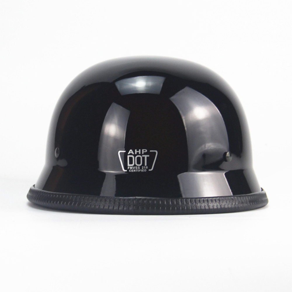 Винтажный мотоциклетный шлем для крейсера, плоский немецкий шлем для езды на мотоцикле, ярко-черный, в горошек, Стайлинг автомобиля, 1 шт. M/L/XL