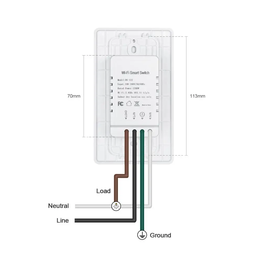 Apple Homekit Smart WIFI Touch Switch 1 Gang 1 Way Wall Light Switch Siri Voice Control Homekit Sistem IOS Standar AS