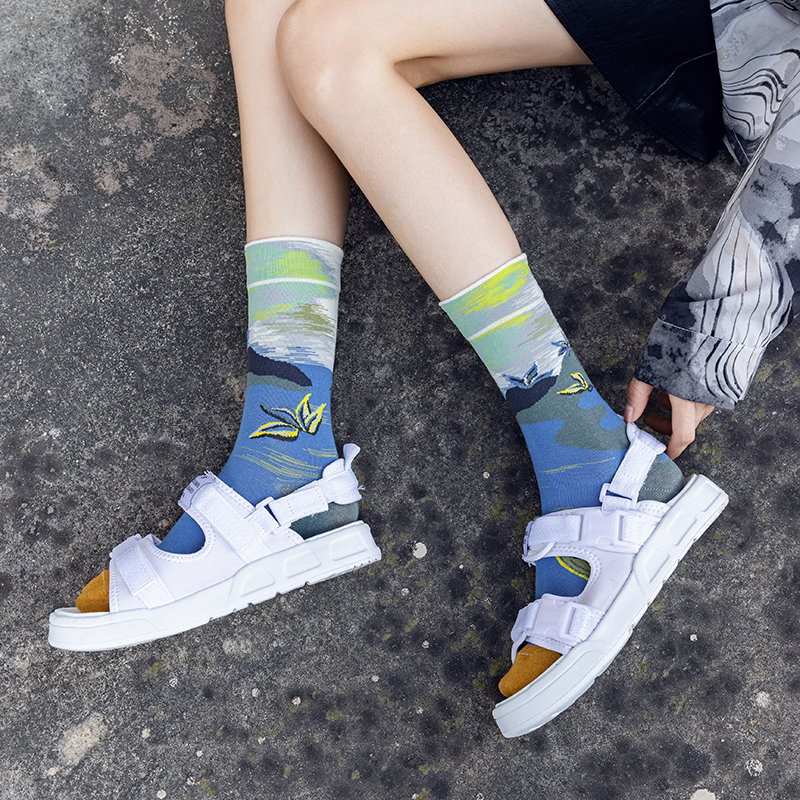 1 Đôi Nữ Dài Sock In Họa Tiết Sáng Tạo Thời Trang Cá Tính Mới Lạ Nam Nữ Tất Giữ Ấm Mùa Đông Thoải Mái Đôi Tất Cotton