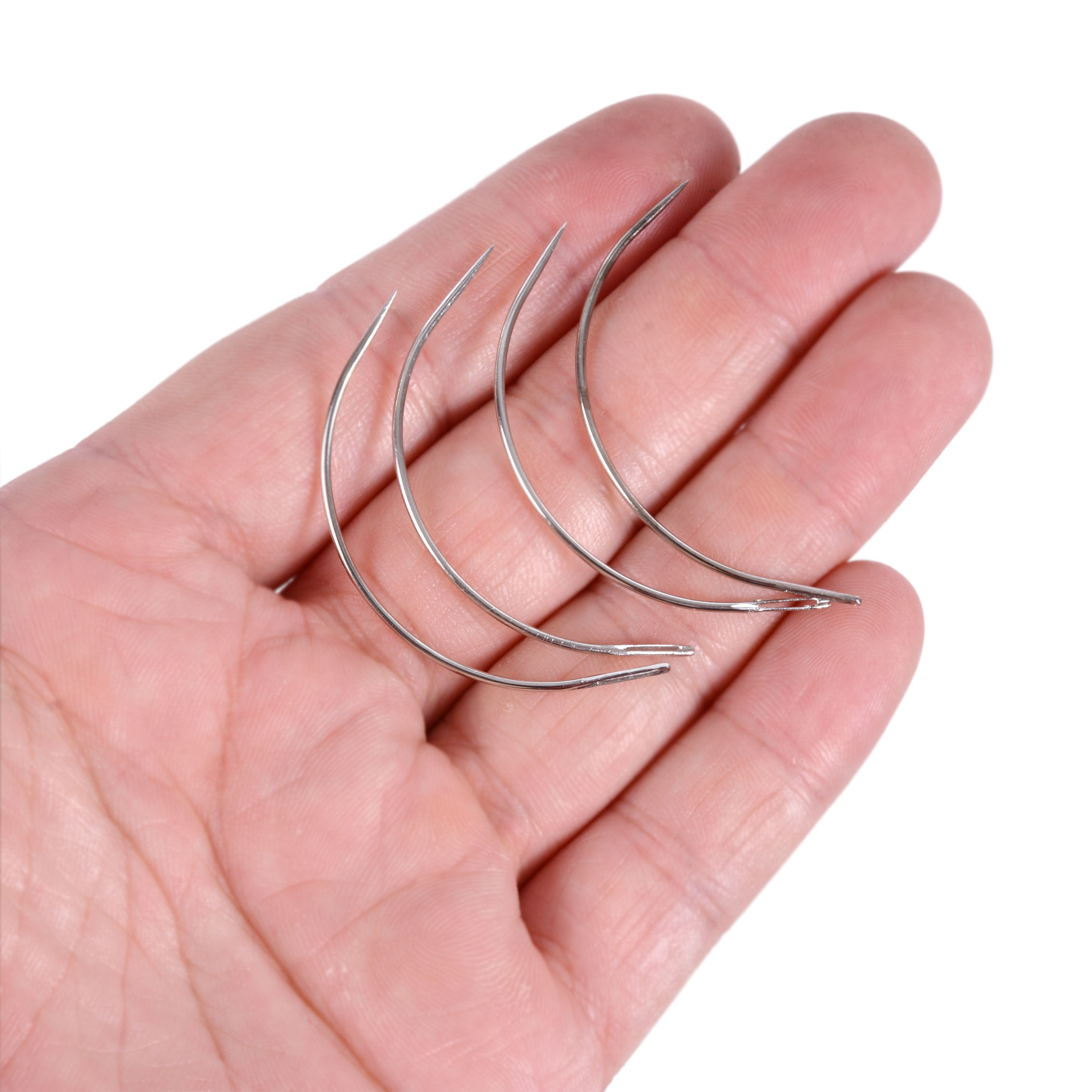 24 Cái/túi Lớn 9 Cm 6 Cm C Hình Cong Kim Tóc Giả Làm Móc Dây Bện Thông Gió Tóc Dệt Kim