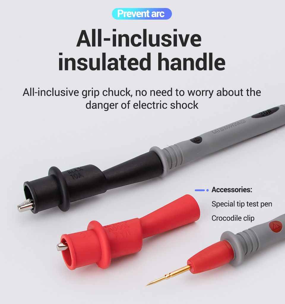 Universal 20A 1000V silicona multímetro Digital sonda cables de prueba Pin para Vichy para FLUKENeedle punta multímetro probador